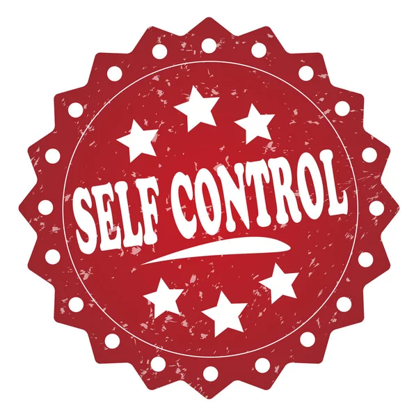 self control red grunge stamp