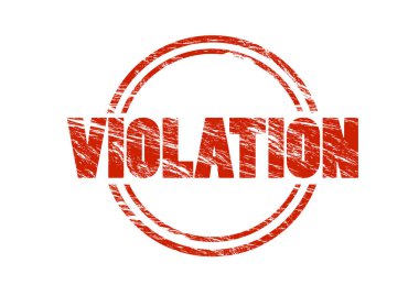 beyaz zemin üzerine kırmızı ihlali damgası 