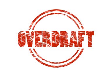 beyaz zemin üzerine kırmızı kredili mevduat damgası 