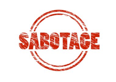 beyaz zemin üzerine kırmızı pul sabotaj 