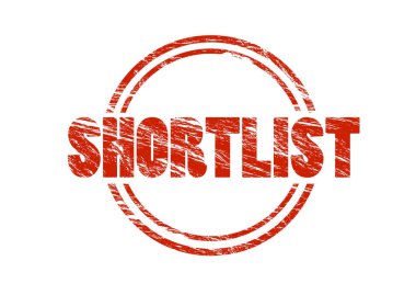 shortlist red stamp on white background  clipart