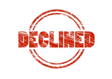 beyaz zemin üzerine kırmızı pul reddetti 