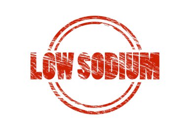 Beyaz arka plan üzerinde düşük sodyum kırmızı pul 