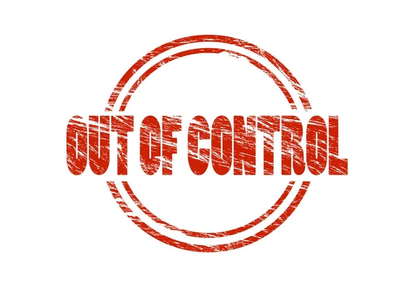 out of control red stamp on white background