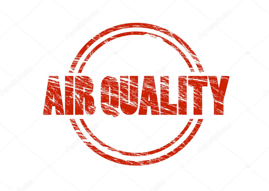 air quality red stamp on white background