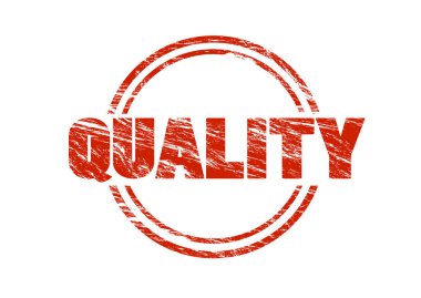 beyaz zemin üzerine kırmızı kalite damgası