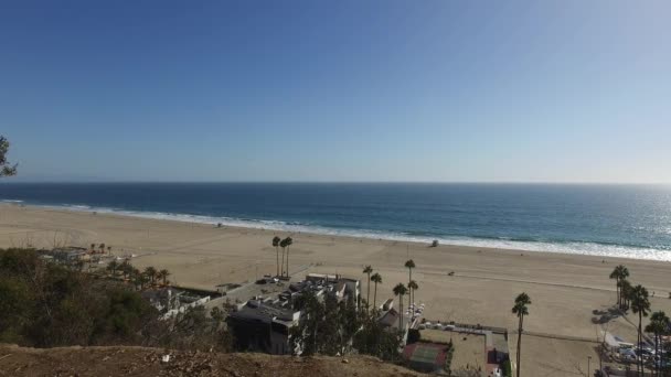 Vista del muelle de Santa Mónica al atardecer — Vídeos de Stock