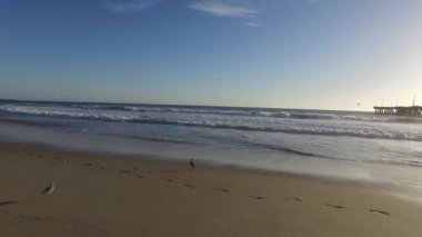 Venedik balıkçılık iskele, Marina del Rey, California günbatımı sırasında
