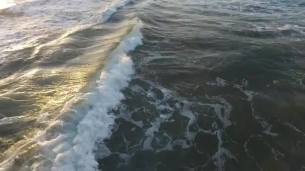 Oceaan golven. Marina del Rey, Californië tijdens zonsondergang — Stockvideo