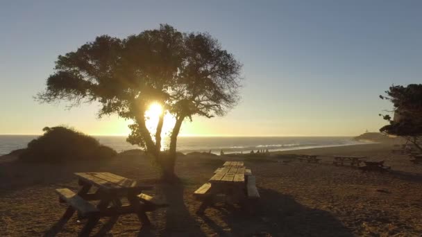 Вид на океан и геология, Малибу, Калифорния — стоковое видео