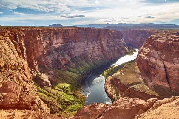 Increíblemente hermosa vista de Horseshoe Bend en el Parque Nacional Antelope Canyon, Arizona, EE.UU. — Foto de Stock