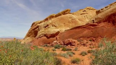 Güney Nevada, yangın State Park vadi ABD inanılmaz güzel manzara. Pürüzsüz kamera hareketi