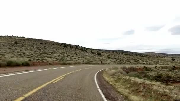 Incredibly beautiful spring landscape in Utah. Road driving POV. Geological formation weather water erosion. Nature ecological sensitive landscape and tourist destination — Stock Video
