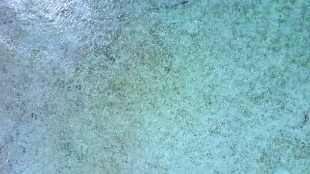 Aerial drone shot. A view of the corals from a birds eye view. The camera looks down. Turquoise water of the Caribbean Sea. Riviera Maya Mexico — Stock Video