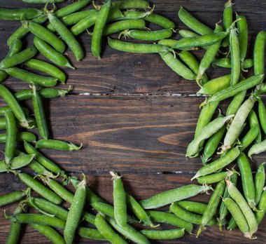 Yeşil bezelye çerçeve ahşap tablo