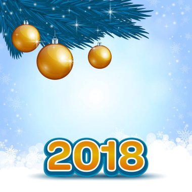 Yeni 2018 yıl sayıları ve Noel dekorasyon