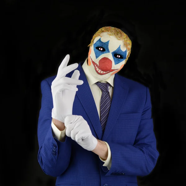 Kwade clown op zwarte achtergrond — Stockfoto