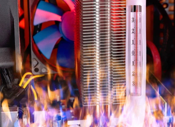 Bir bilgisayar sistemini aşırı ısıtma kavramı. 