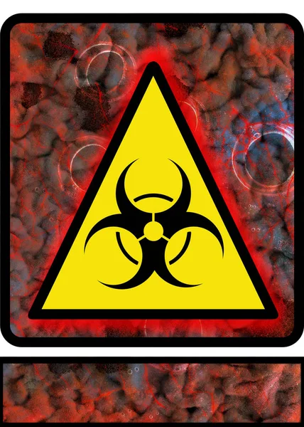 Sinal de alerta de risco bacteriológico . — Fotografia de Stock