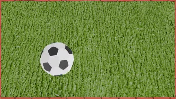 Animation Ballon Football Dans Cadre Brique Concept Football Sur Fond — Video