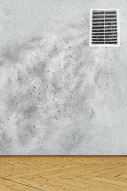 Havalandırma ızgarasından toz emisyonu kavramı. Kapalı hava kirliliği