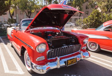Kırmızı 1955 Chevrolet Bel Air 2 Kapı Hardtop