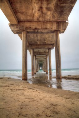 Under the Scripps pier in La Jolla clipart