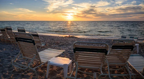 stock image Chairs along Vanderbilt Beach in Naples, Florida