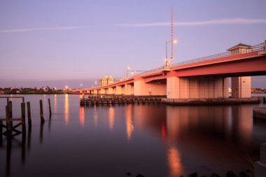 North Causeway Bridge at dawn over the Indian River clipart