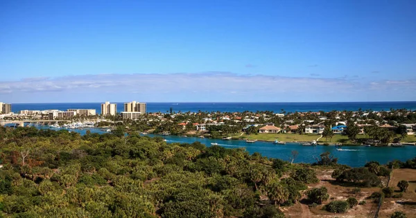 Aerial view of Loxahatchee River from the Jupiter Inlet Lighthou Royalty Free Stock Photos