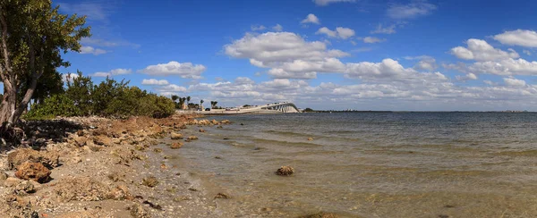 Sanibel Causeway Brücke Hintergrund Des Causeway Islands Park Auf Sanibel — Stockfoto