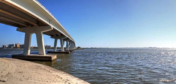 Ponte Sanibel Causeway Fundo Causeway Islands Park Sanibel Flórida — Fotografia de Stock