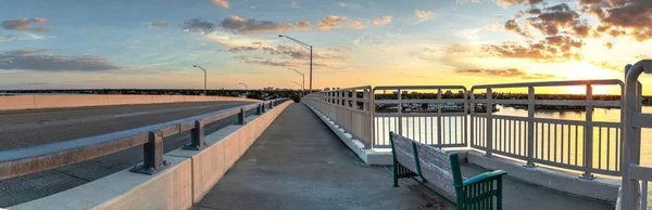 Vista Banco Atardecer Dorado Puente Jolley Marco Island Florida —  Fotos de Stock