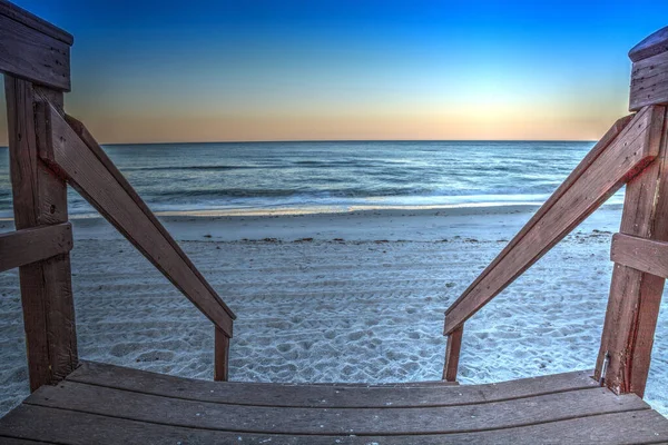 Paseo Marítimo Que Conduce Arena Blanca Vanderbilt Beach Amanecer Nápoles — Foto de Stock