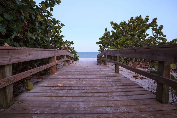 Boardwalk leading to beach in Port Royal of Naples, Florida in Spring.
