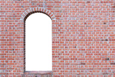 Kapısı olmayan eski tuğla duvar..