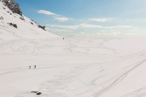 Grupo Aventuras Pessoas Escalando Montanha Para Esquiar Tateyama Kurobe Alpine — Fotografia de Stock