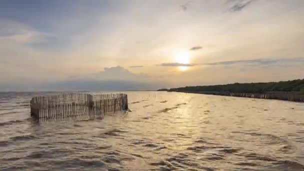 Pôr Sol Timelapse Bangpoo Tailândia Destino Viagem Tailândia — Vídeo de Stock