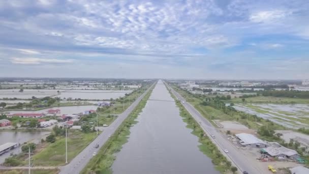 Hyper Lapse View Watercourse Landscape Anerial View Drone — Stock video