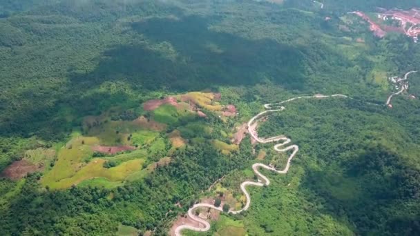 Φύση Τοπίο Στην Ταϊλάνδη Αεροφωτογραφία Τοπίο Από Ιπτάμενο Drone Πάνω — Αρχείο Βίντεο