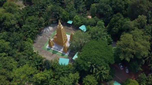 Wat Don View Aerial Top View Forest Tree Rainforest Ecosystem — Vídeos de Stock