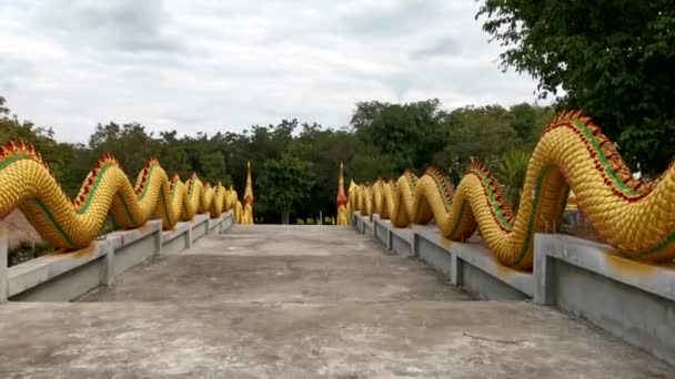 塔尼省农武苏区富潘克拉姆国家公园沿线Wat Khao Chong Chad的空中景观 旅游目的地是泰勒南道 — 图库视频影像