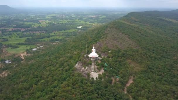 Aerial View Landscape Wat Khao Chong Chad Phu Phan Krum — Stock Video