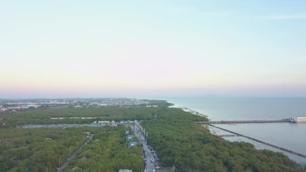 Aerial View Landscape Sunset Bang Recreation Center Seaside Resort Bay — Stock Video