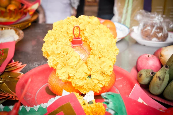 Pattern of Joss Paper and Orange, Chinese or Lunar new year for — стоковое фото