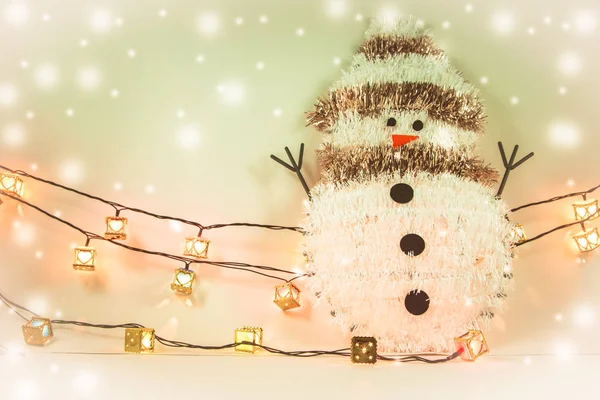 Mikulás, rénszarvas, és boldog karácsonyt hóember Stock Kép