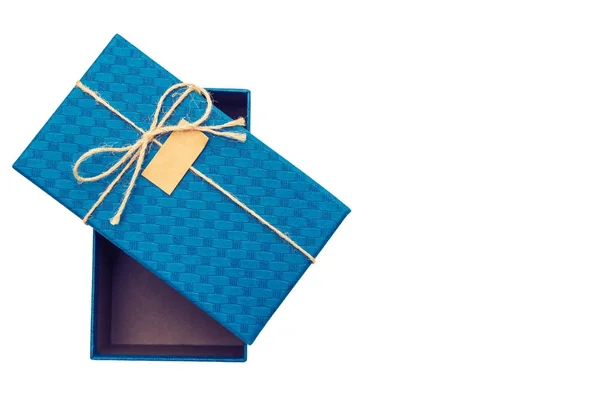 Μπλε κουτί δώρου — Φωτογραφία Αρχείου