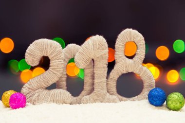 Arka planda, 2018, arka planda çelenk mutlu yeni yılını