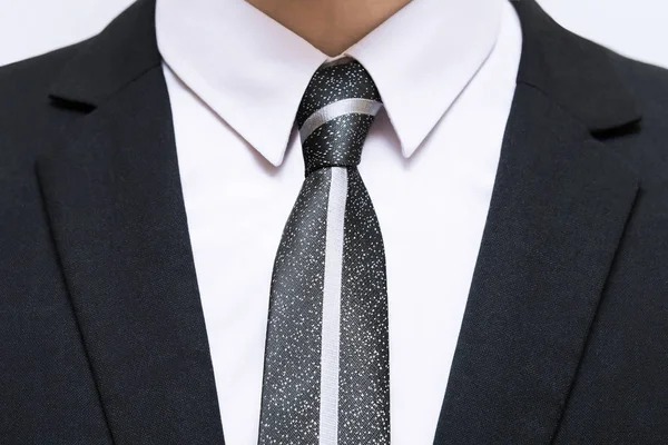 Black suit with white shirt and tie — Stock Photo, Image