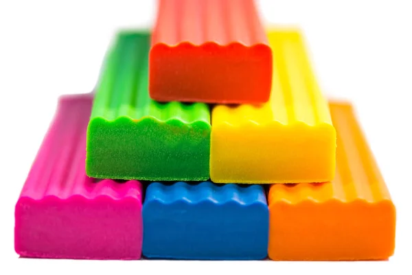 Пирамида из разноцветного пластилина — стоковое фото